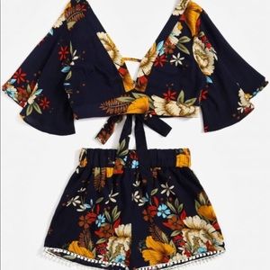 floral two piece set